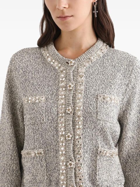 Dolce & Gabbana pearl-embellished cardigan - Neutrals