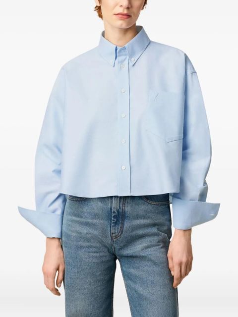AMI Paris Ami De Coeur cropped oversized shirt - Blue