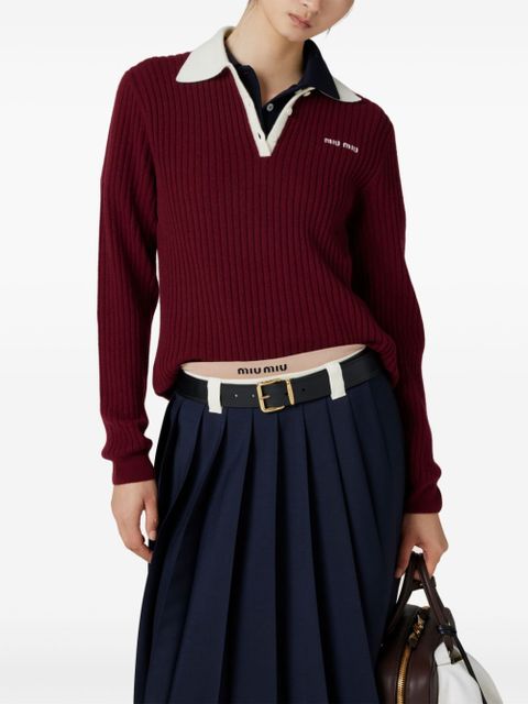 Miu Miu cashmere polo shirt - Red