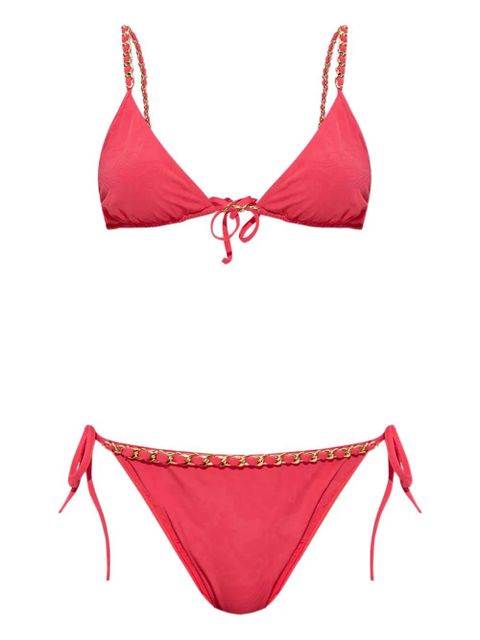 Balmain chain-embellished triangle bikini - Pink - zdjęcie produktu nr 1