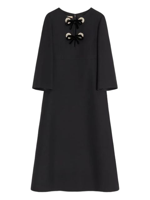 Valentino Garavani rhinestone-embroidered midi dress - Black - zdjęcie produktu nr 1