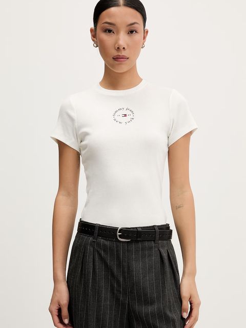 Tommy Jeans T-shirt damski bawełniany z elastanem - zdjęcie produktu nr 2