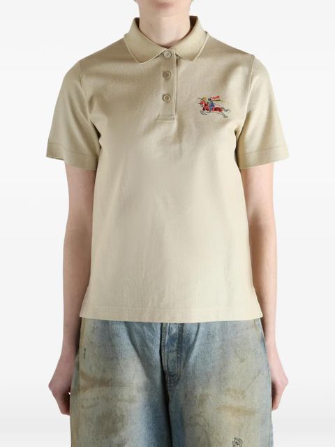 Burberry embroidered-logo polo shirt - Neutrals
