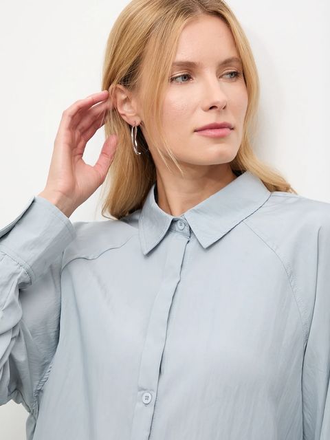 Answear.LAB koszula damska kolor niebieski relaxed z kołnierzykiem klasycznym
