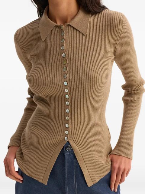 Róhe ribbed buttoned cardigan - Neutrals - zdjęcie produktu nr 2