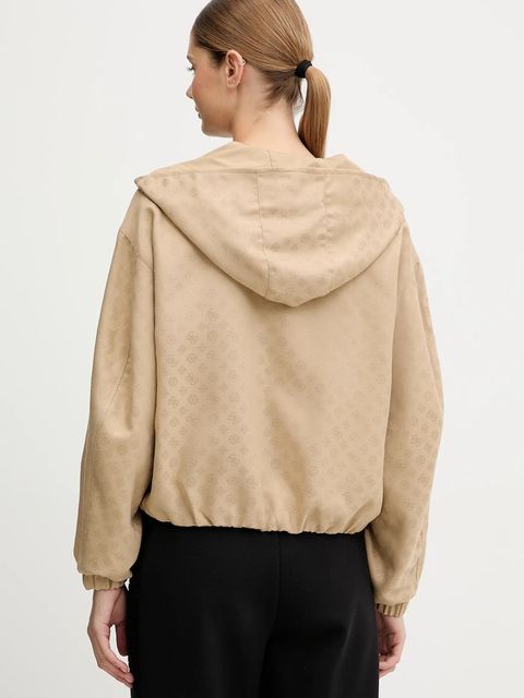 Guess kurtka PEONY kolor beżowy przejściowa V5YL02 WH492