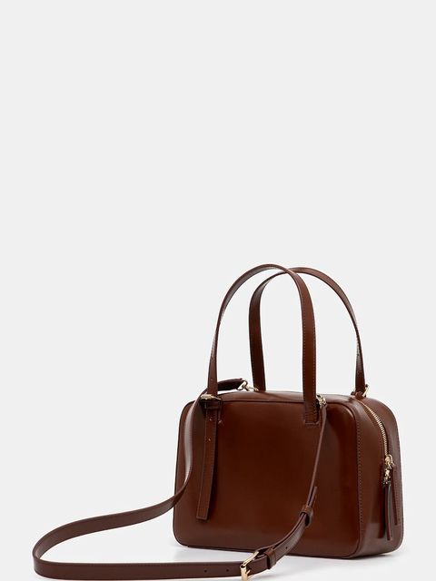 A.P.C. torebka skórzana sac virginie box kolor brązowy PXBRU.F67017