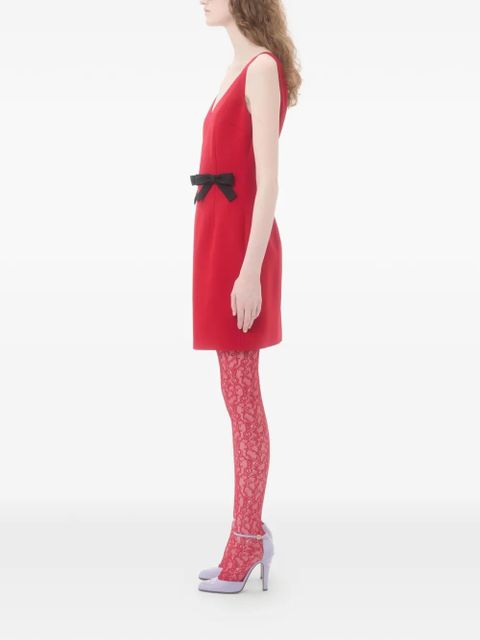 Valentino Garavani bow V-neck mini dress - Red