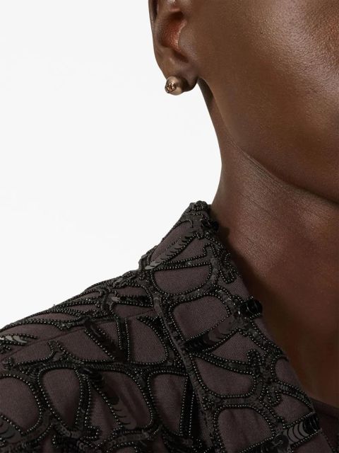 Valentino Garavani VLogo Signature stud earrings - Brown - zdjęcie produktu nr 2