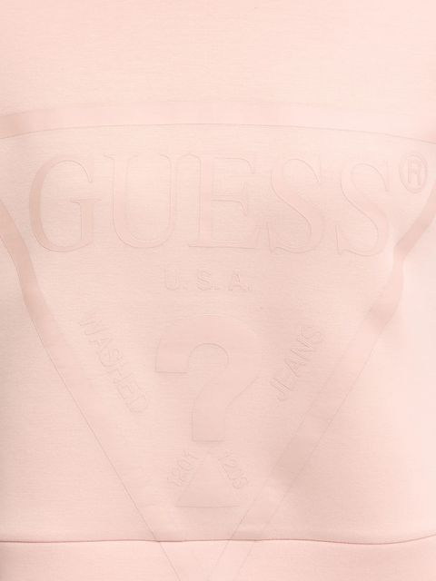 Guess bluza NEW ALISA damska kolor różowy z kapturem z nadrukiem V2YQ08 K7UW2