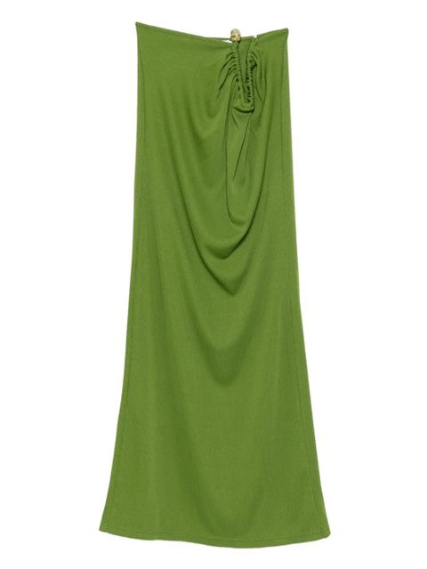 Christopher Esber ribbed gathered-effect skirt - Green - zdjęcie produktu nr 1