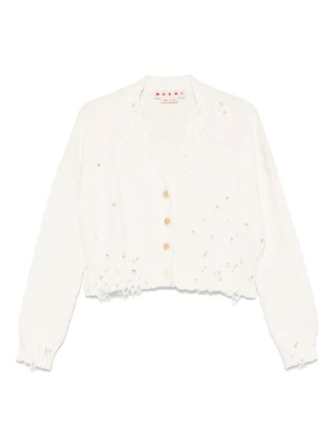 Marni patterned-jacquard cardigan - White - zdjęcie produktu nr 1