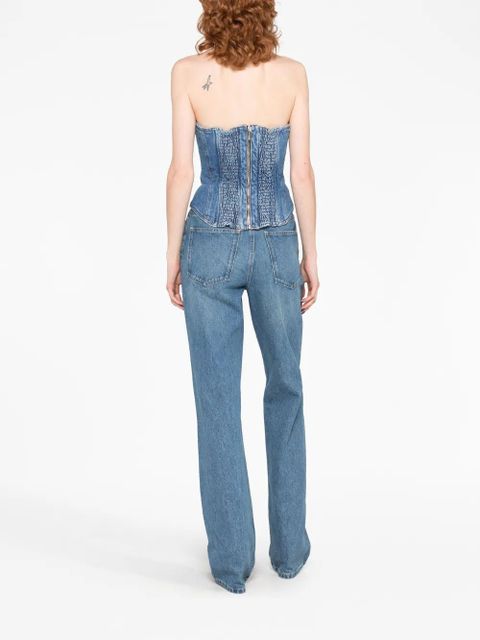 Magda Butrym strapless denim corset top - Blue