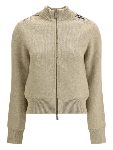 Burberry zip pattern cardigan - Neutrals - zdjęcie produktu nr 1