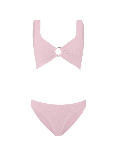 Hunza G Julia ring-detail crinkle-effect bikini - Pink - zdjęcie produktu nr 1