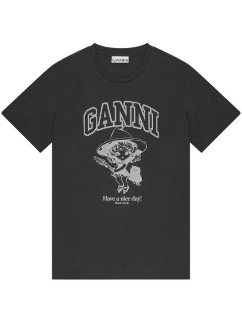 GANNI logo-print T-shirt - Black - zdjęcie produktu nr 1