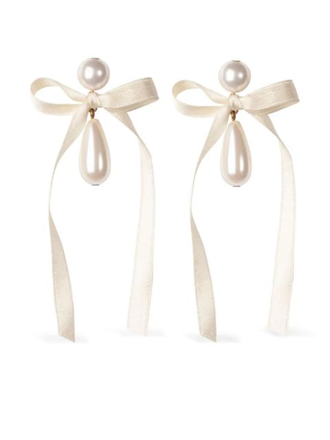 Jennifer Behr Sylvie bow-detail earrings - Neutrals - zdjęcie produktu nr 1