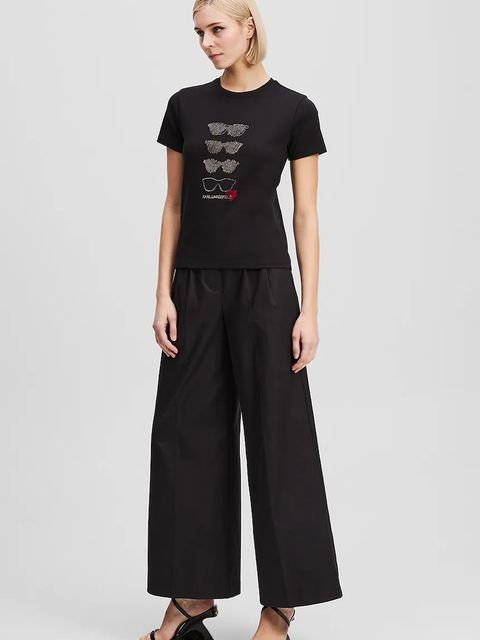 Karl Lagerfeld t-shirt bawełniany damski kolor czarny A2W17103