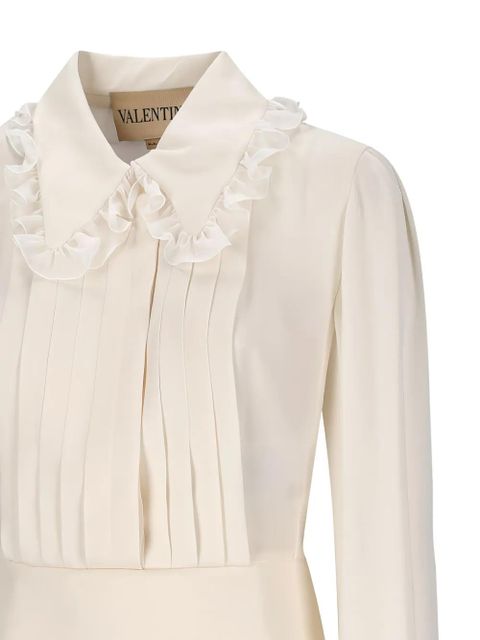 Valentino Garavani ruffled pleated top - Neutrals