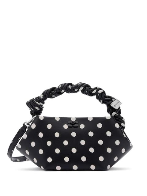 GANNI mini Bow polka-dot tote bag - Black - zdjęcie produktu nr 1