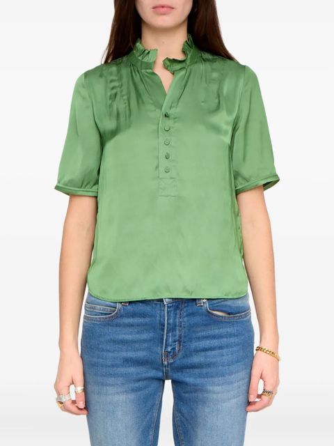 Zadig&Voltaire Topher ruffled button top - Green - zdjęcie produktu nr 2