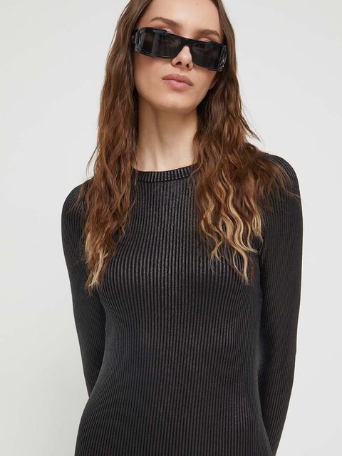 Iceberg sukienka kolor czarny midi dopasowana