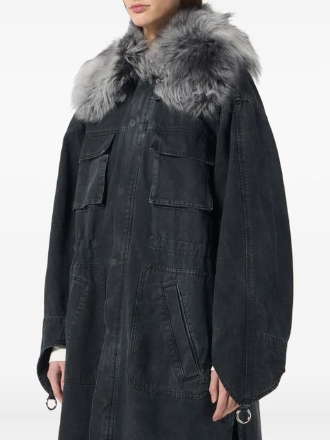 Blumarine fur-trimmed parka - Black