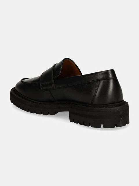 Common Projects mokasyny skórzane Chunky Loafer damskie kolor czarny na platformie 6177