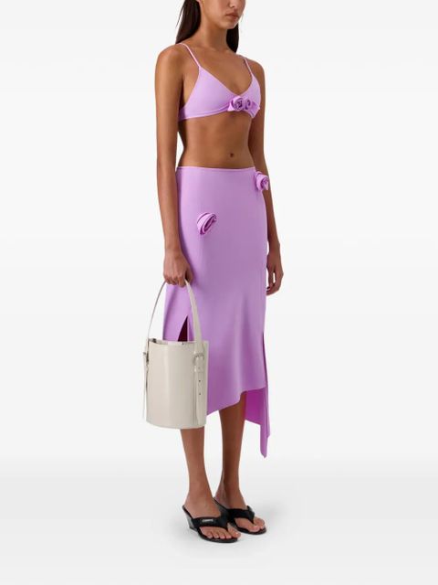 Coperni floral asymmetric mid skirt - Purple