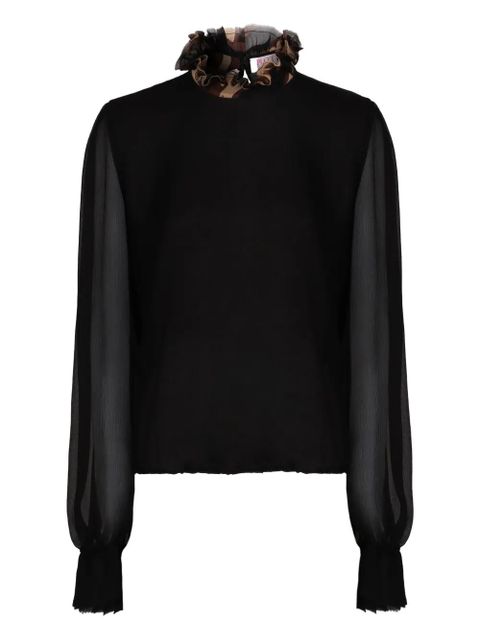 PUCCI ruffled balloon-sleeve blouse - Black - zdjęcie produktu nr 1