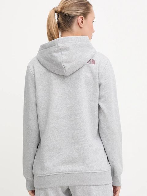 The North Face bluza Drew Peak damska kolor szary z kapturem wzorzysta NF0A89EHFB31