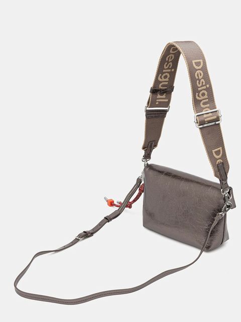 Desigual torebka HALF LOGO TROKEL DARK SILVE kolor srebrny 25WAXPAQ - zdjęcie produktu nr 2