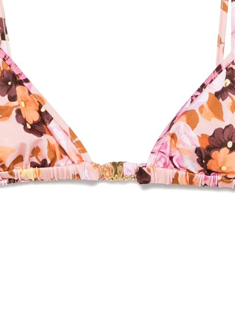 Chloé floral-print triangle bikini top - Pink