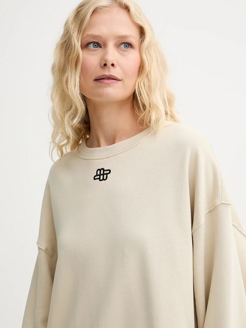 MUNTHE bluza bawełniana PERNE damska kolor beżowy gładka 252111425263