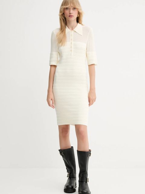 Gestuz sukienka kolor beżowy mini dopasowana 10910347