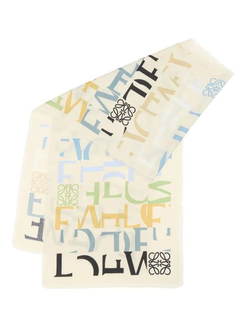 LOEWE logo-pattern scarf - Neutrals - zdjęcie produktu nr 1