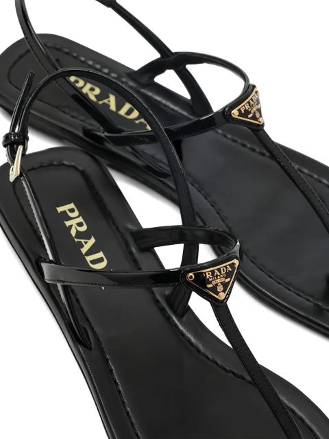 Prada logo-plaque sandals - Black