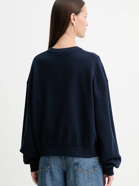 Tommy Hilfiger bluza bawełniana damska kolor granatowy gładka WW0WW48269 - zdjęcie produktu nr 2