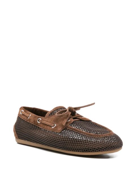 Miu Miu crochet leather boat shoe - Brown - zdjęcie produktu nr 2