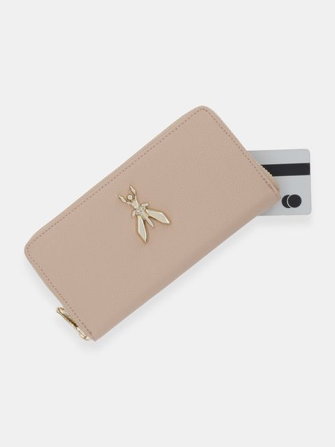 Patrizia Pepe portfel skórzany damski kolor beżowy 8Q0020 L001