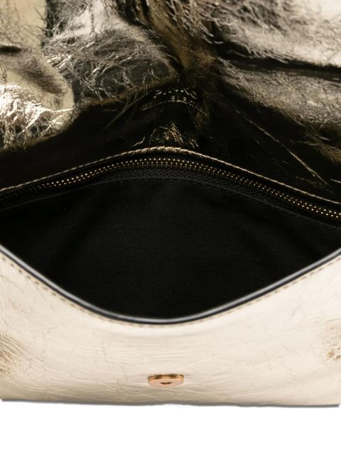 PINKO small metallic-leather flap clutch - Gold