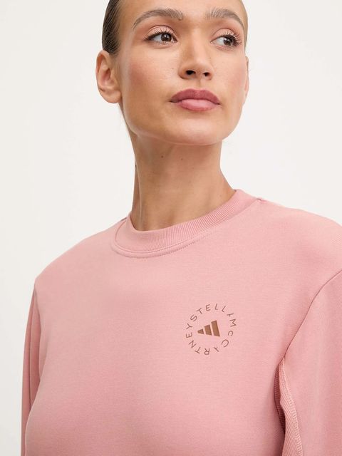 adidas by Stella McCartney bluza bawełniana damska kolor pomarańczowy z nadrukiem JX6784