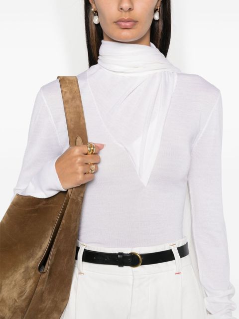 TOTEME draped-scarf sweater - White