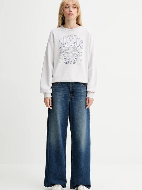 Levi's bluza damska kolor szary z nadrukiem A7288