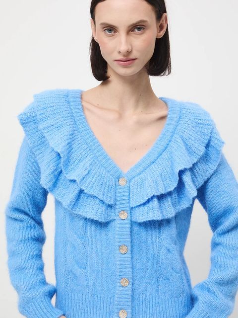 Medicine kardigan damski kolor niebieski ciepły
