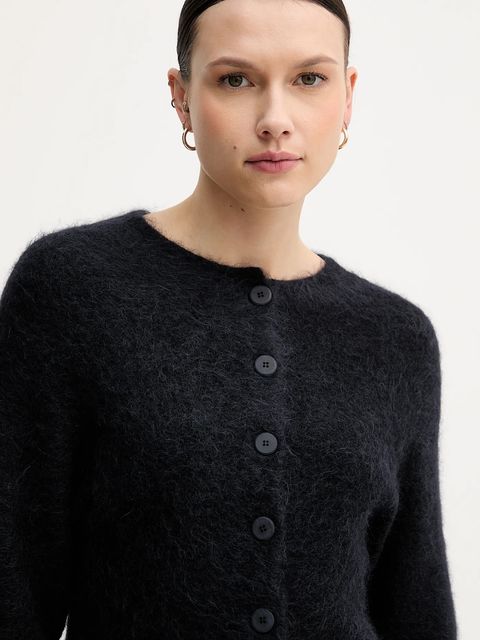 Sandro Ferrone kardigan z dodatkiem alpaki damski kolor czarny S9YBFNESPOLO