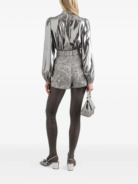 Dolce & Gabbana lamé chiffon shirt - Silver