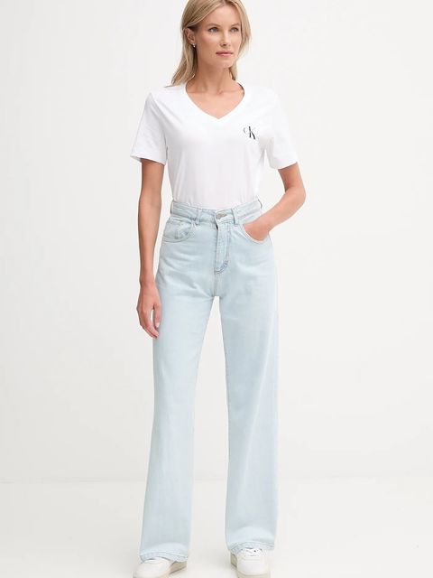 Calvin Klein Jeans t-shirt bawełniany 2-pack damski kolor pomarańczowy LV047C906G - zdjęcie produktu nr 2