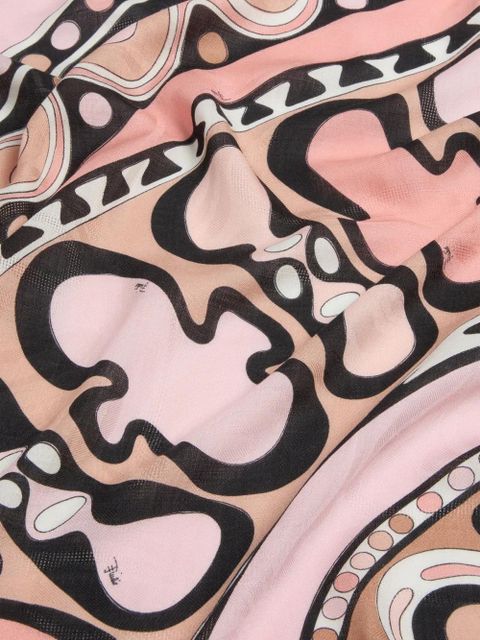 PUCCI Soleil print wool and silk pashmina - Pink