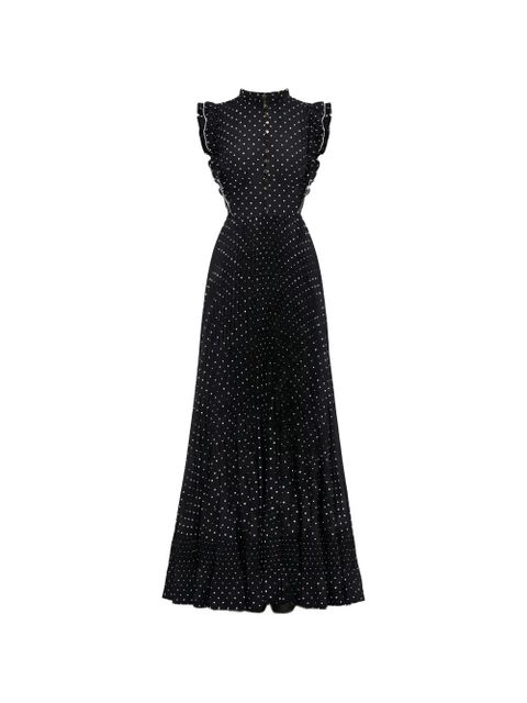 Self-Portrait ruffled polka-dot maxi dress - Black - zdjęcie produktu nr 1